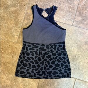 Lululemon Athletica Black and Gray Patterned Tank Top